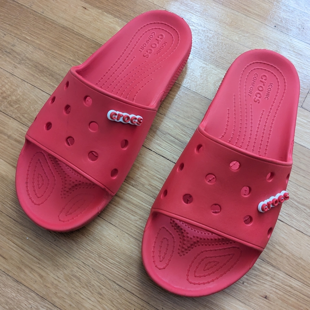 Crocs Red Slides. Barely Used. In Great Condition… - image 1